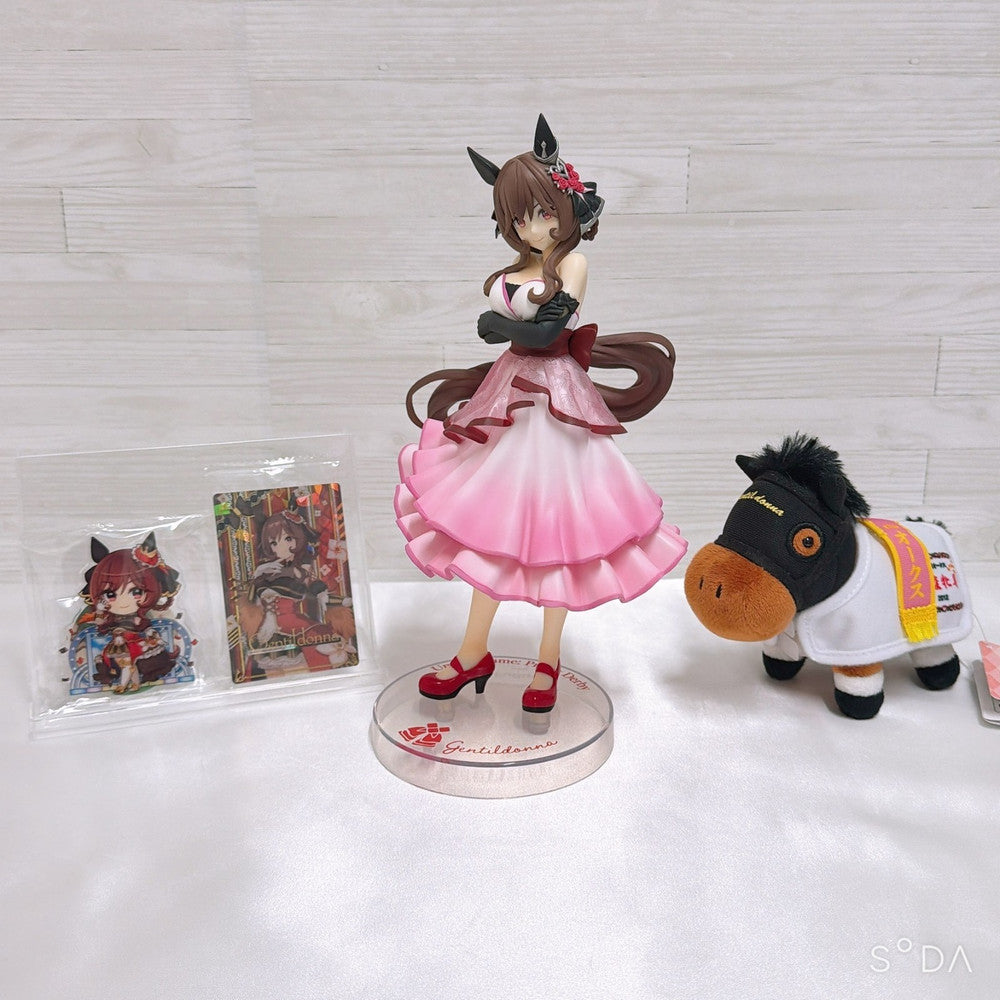 Gentildonna Special Set - Umamusume Pretty Derby Figure, Plush, Acrylic Stand and Wafer Card Used Excellent
