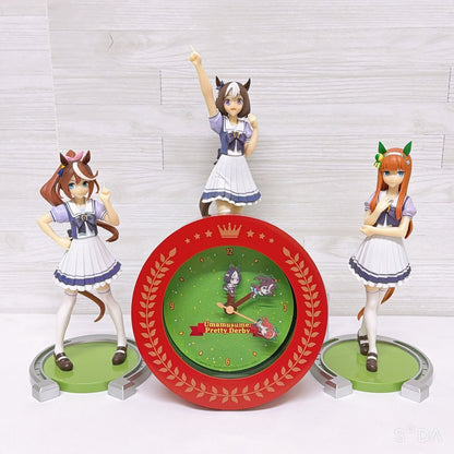 Special Week, Silence Suzuka & Tokai Teio Figure and Clock Set - Umamusume Pretty Derby, Used Excellent Condition