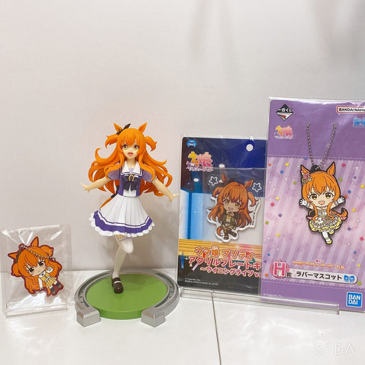 Mayano Top Gun Figure & Mascot 4-Item Set - Umamusume: Pretty Derby (Keychain, Acrylic, Rubber)