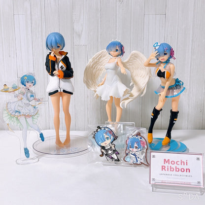 Re:Zero Rem Figure Acrylic Stand Rubber Strap 6-Piece Set - Taito Precious / Sega / Ichiban Kuji