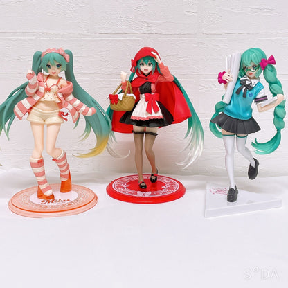 Hatsune Miku Figure Set of 3 - Red Riding Hood, Roomwear, 16th Anniversary (TAITO / SEGA Prize Figures)