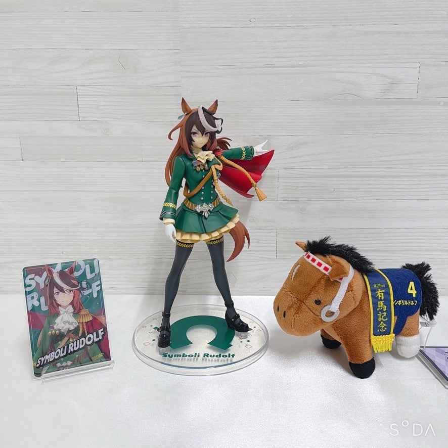 Symboli Rudolf Special Set - Umamusume Pretty Derby Figure, Thoroughbred Plush and Card, Used