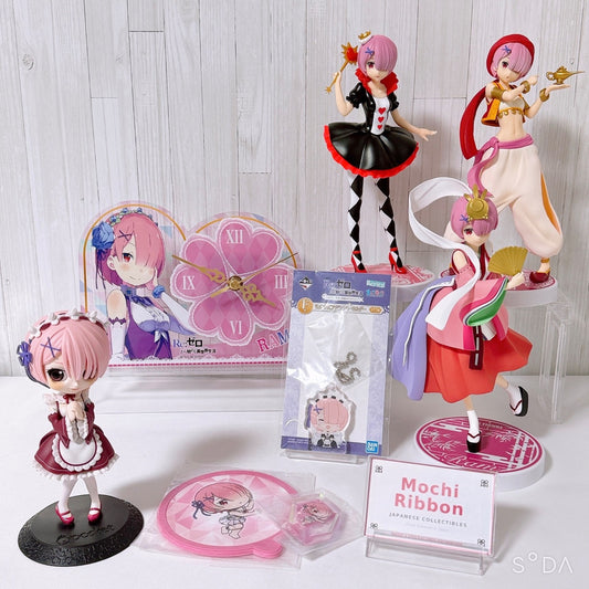 Ram & Rem Collectible Set - Re:ZERO -Starting Life in Another World- Acrylic Clock, Figures & Keychains