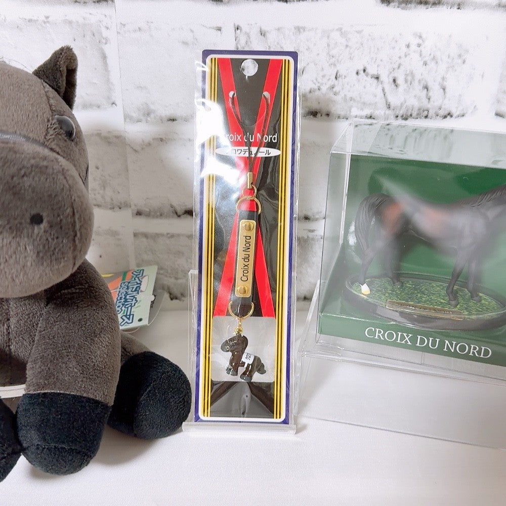Croix du Nord 4-Item Set - Idol Horse Plush (M & S), Horse Figure & Strap - 2025 Japanese Derby
