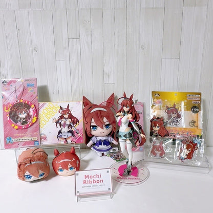 Mihono Bourbon Special Fan Set Figure and Plush Goods - Umamusume Pretty Derby