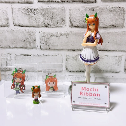 Silence Suzuka 4-Piece Set Figure, Mini Figure, Keychain & Acrylic Charm - Umamusume Pretty Derby