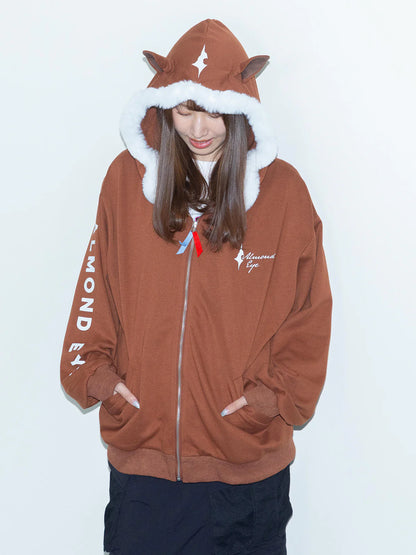 Almond Eye Horse-Ear Hoodie【Silk x netkeiba】