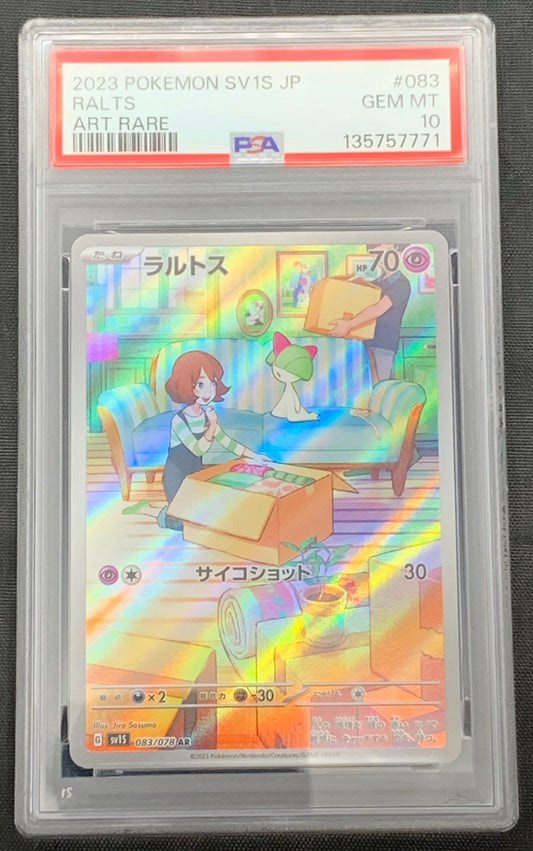Pokemon Card Ralts AR SV1S 083/078 PSA 10 Japanese (Scarlet ex)