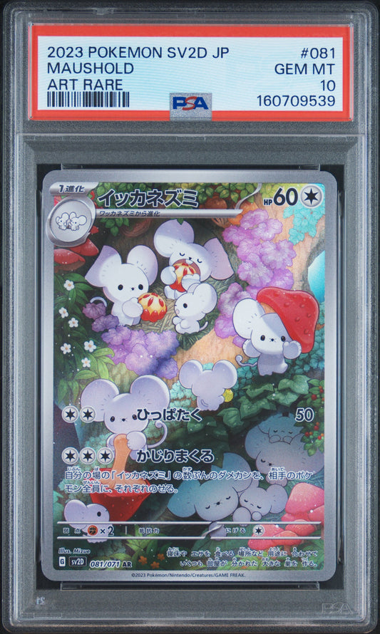 Pokemon Card Maushold AR SV2D 081/071 PSA 10 Japanese (Clay burst)