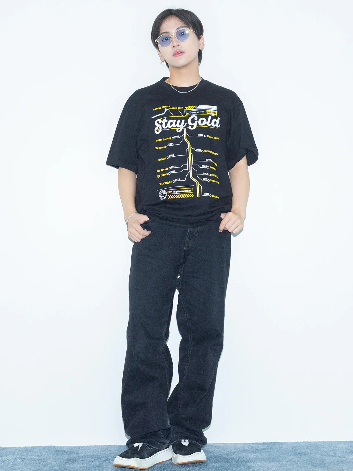 Stay Gold T-Shirt B (Black) - Brand New - Official JRA Racehorse Apparel - S/M/L/XL/XXL