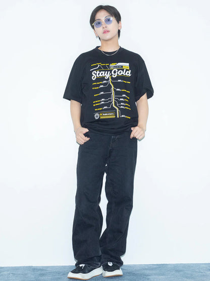 Stay Gold T-Shirt B (Black) - Brand New - Official JRA Racehorse Apparel - S/M/L/XL/XXL
