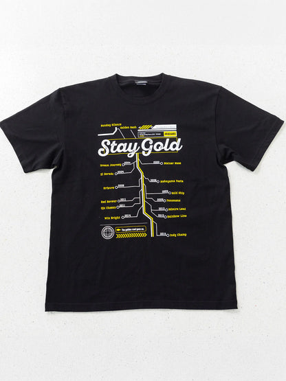 Stay Gold T-Shirt B (Black) - Brand New - Official JRA Racehorse Apparel - S/M/L/XL/XXL